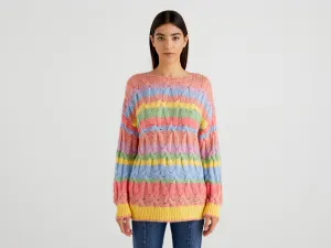 Women Striped Boat Neck Sweater