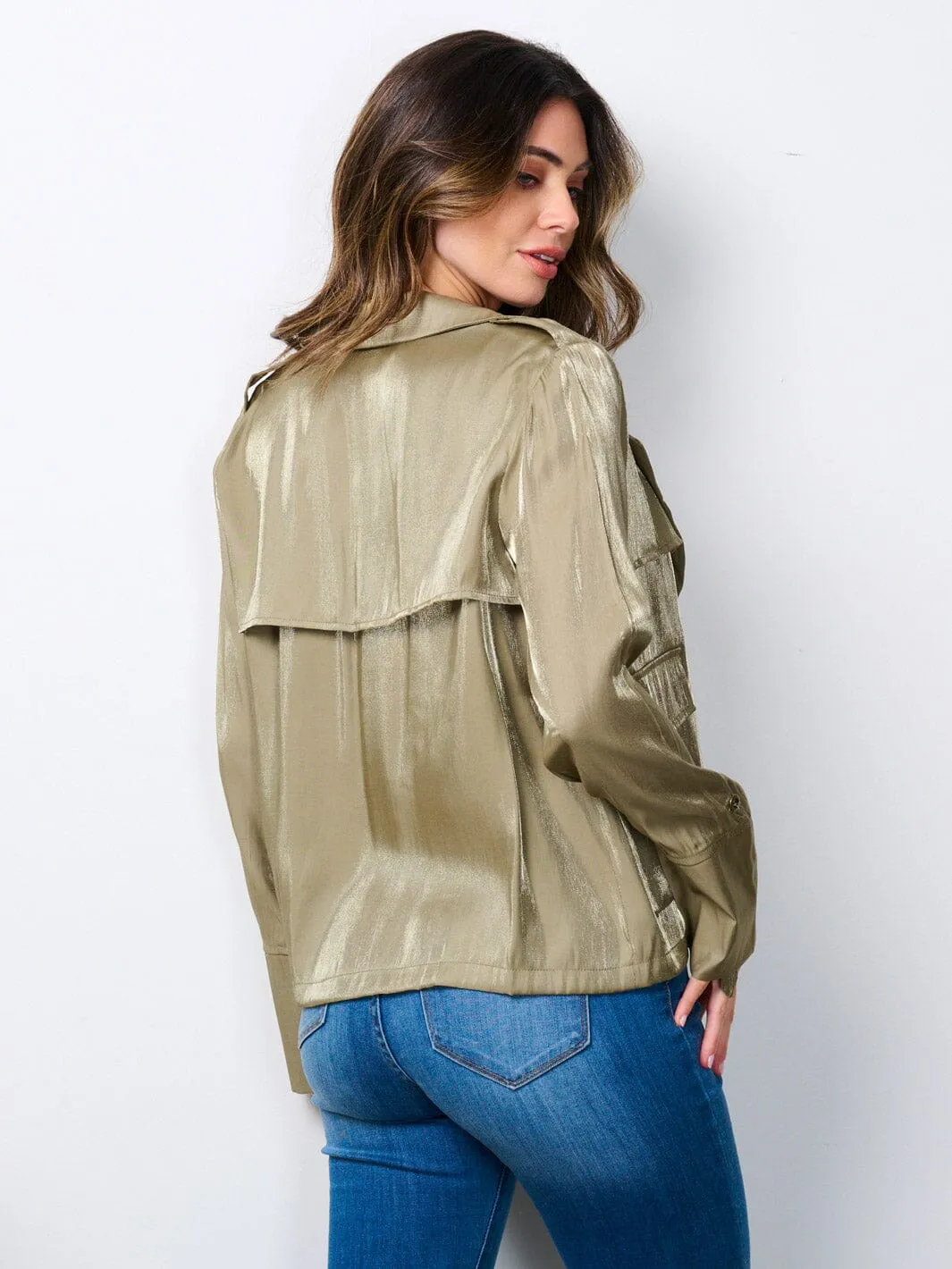 WOMEN'S LONG SLEEVE OPEN FRONT POCKETS JACKET