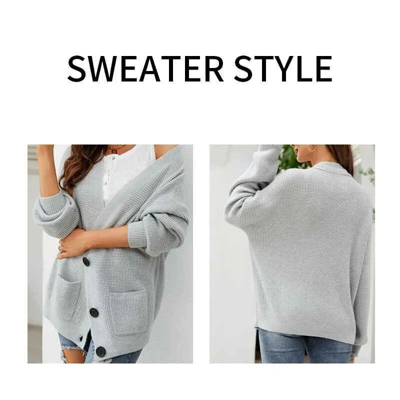 Women's Long Sleeve Soft Solid Color Basic Knit Cardigan Sweater K590