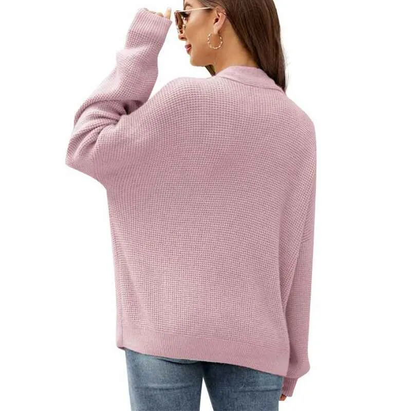 Women's Long Sleeve Soft Solid Color Basic Knit Cardigan Sweater K590