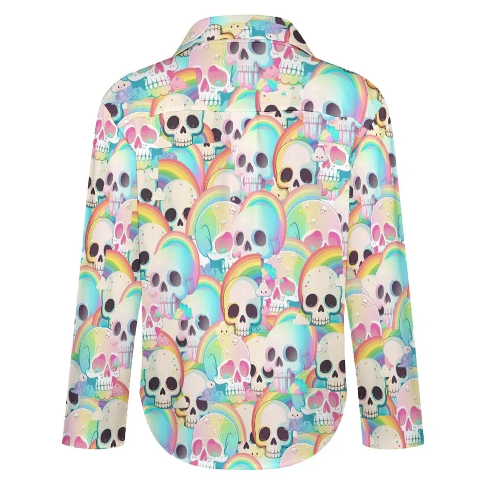 Women's Skulls And Rainbows Long Sleeve Shirt
