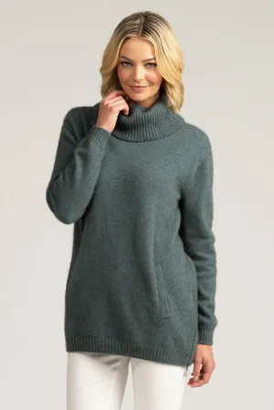 Womens Zip Tunic Sweater - Feather-1993