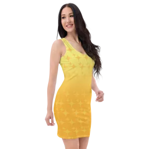 Yellow Ghost Sparkle Bodycon Tank Dress (Adult XS-XL)