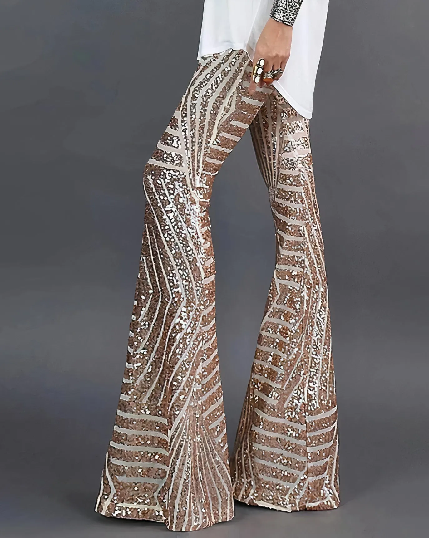 Yvonne® | Glitter Flared Trousers