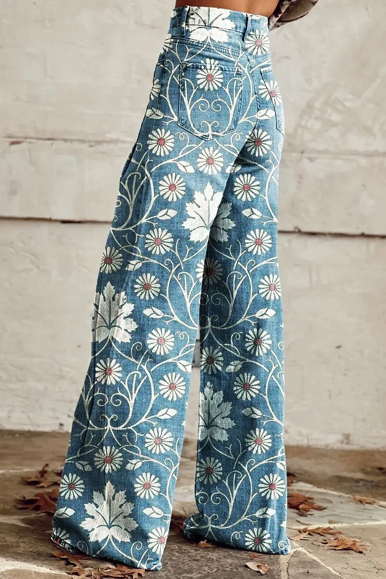 Zoe® | Wide flared trousers with print