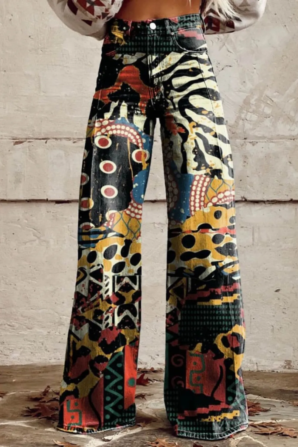 Zoe® | Wide flared trousers with print