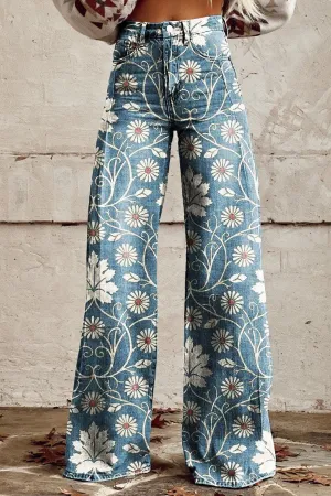 Zoe® | Wide flared trousers with print