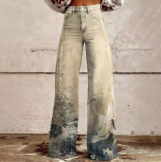 Zoe® | Wide flared trousers with print
